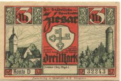 Ziesar - Städtische Sparkasse - -- - 3 Mark