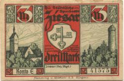 Ziesar - Städtische Sparkasse - -- - 3 Mark