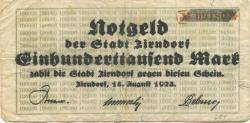 Zirndorf- Stadt - 15.8.1923 - 100000 Mark