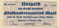 Zirndorf- Stadt - 15.8.1923 - 500000 Mark