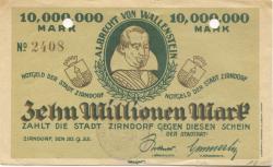 Zirndorf- Stadt - 20.9.1923 - 10 Millionen Mark