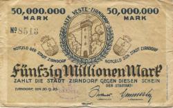 Zirndorf-  Stadt - 20.9.1923 - 50 Millionen Mark 