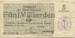 Zirndorf- Stadt - 25.10.1923 - 5 Milliarden Mark