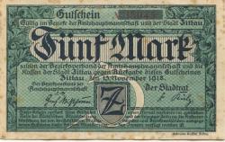 Zittau - Amtshauptmannschaft und Stadt - 15.11.1918 - 5 Mark