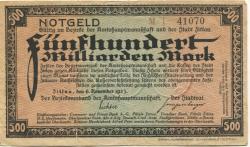 Zittau - Amtshauptmannschaft und Stadt - 6.11.1923 - 500 Milliarden Mark