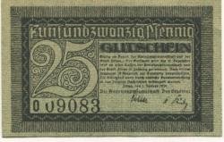 Zittau - Amtshauptmannschaft und Stadt - 1.1.1919 - 31.12.1919 - 25 Pfennig 