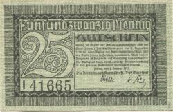 Zittau - Amtshauptmannschaft und Stadt - 1.1.1919 - 31.12.1919 - 25 Pfennig 