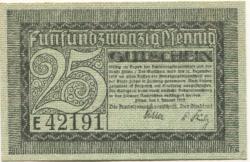 Zittau - Amtshauptmannschaft und Stadt - 1.1.1919 - 31.12.1919 - 25 Pfennig