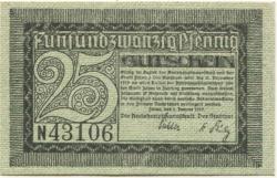 Zittau - Amtshauptmannschaft und Stadt - 1.1.1919 - 31.12.1919 - 25 Pfennig