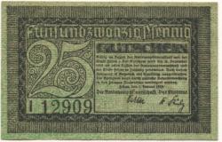 Zittau - Amtshauptmannschaft und Stadt - 1.1.1919 - 31.12.1919 - 25 Pfennig 