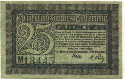 Zittau - Amtshauptmannschaft und Stadt - 1.1.1919 - 31.12.1919 - 25 Pfennig 