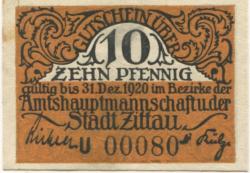 Zittau - Amtshauptmannschaft und Stadt - - 31.12.1920 - 10 Pfennig