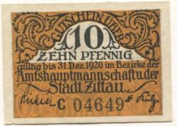 Zittau - Amtshauptmannschaft und Stadt - - 31.12.1920 - 10 Pfennig