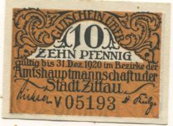 Zittau - Amtshauptmannschaft und Stadt - - 31.12.1920 - 10 Pfennig