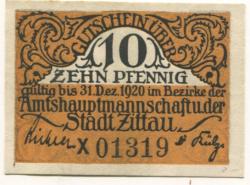 Zittau - Amtshauptmannschaft und Stadt - - 31.12.1920 - 10 Pfennig