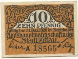 Zittau - Amtshauptmannschaft und Stadt - - 31.12.1920 - 10 Pfennig