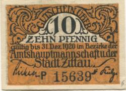 Zittau - Amtshauptmannschaft und Stadt - - 31.12.1920 - 10 Pfennig