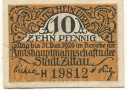 Zittau - Amtshauptmannschaft und Stadt - - 31.12.1920 - 10 Pfennig
