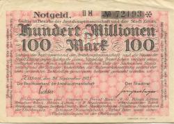 Zittau - Amtshauptmannschaft und Stadt - 28.9.1923 - 100 Millionen Mark