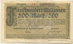Zittau - Amtshauptmannschaft und Stadt - 15.10.1923 - 500 Millionen Mark