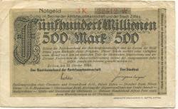 Zittau - Amtshauptmannschaft und Stadt - 15.10.1923 - 500 Millionen Mark