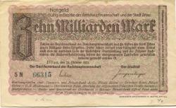 Zittau - Amtshauptmannschaft und Stadt - 25.10.1923 - 10 Milliarden Mark