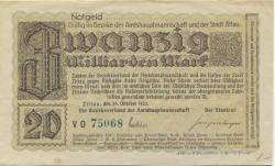 Zittau - Amtshauptmannschaft und Stadt - 29.10.1923 - 20 Milliarden Mark