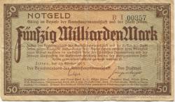 Zittau - Amtshauptmannschaft und Stadt - 29.10.1923 - 50 Milliarden Mark