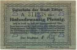 Zittau - Stadt - - 1.4.1918 - 25 Pfennig