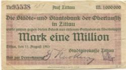 Zittau - Stadtgirokasse - 11.8.1923 - 1 Million Mark