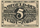 Zörbig - Stadt - - 30.9.1921 - 5 Pfennig