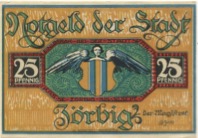 Zörbig - Stadt - - 30.9.1921 - 25 Pfennig