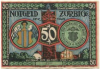 Zörbig - Stadt - - 30.9.1921 - 50 Pfennig
