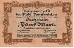 Zweibrücken - Stadt - 25.10.1918 - 1.2.1919 - 20 Mark 