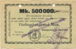 Zwenkau - Stadt - 15.8.1923 - 500000 Mark 