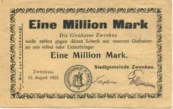 Zwenkau - Stadt - 15.8.1923 - 1 Million Mark 