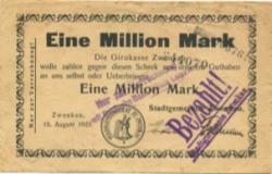 Zwenkau - Stadt - 15.8.1923 - 1 Million Mark 