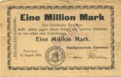 Zwenkau - Stadt - 15.8.1923 - 1 Million Mark 