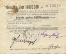Zwiesel - Röck, Wolfgang, Holzdrahtfabrik - 6.8.1923 - 1.10.1923 - 10 Millionen Mark 