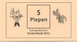 Gengenbach - Sparkassenstiftung für Jugend, Kultur und Soziales - 2012 - 5 Piepen 