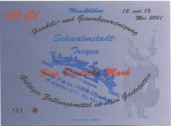 Gilserberg - Viehmeier, Friedrich, Schwälmer Brotladen, Treysaer Weg 6a - 12./13.5.2001 - 50 Cent