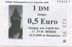 Hannover-Döhren - 1.Telekartenverein Hannover eV, Hildesheimer Str. 293 - 24.9.2000 - 1 Mark