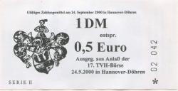 Hannover-Döhren - 1.Telekartenverein Hannover eV, Hildesheimer Str. 293 - 24.9.2000 - 1 Mark