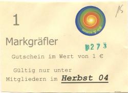 Heitersheim - Markgräfler Regional, Verein für nachhaltiges Wirtschaften eV, Staufener Str. 1a - Herbst 2004 - 1 Euro