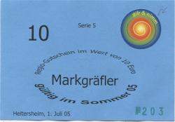 Heitersheim - Markgräfler Regional, Verein für nachhaltiges Wirtschaften eV, Staufener Str. 1a - 1.7.2005 - 10 Euro