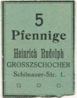 Großzschocher (heute: Leipzig) - Rudolph, Heinrich, Kolonialwaren, Schönauer Str. 1 - -- - 5 Pfennig