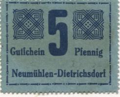 Neumühlen-Dietrichsdorf (heute: Kiel) - Gewerbetreibende - -- - 5 Pfennig