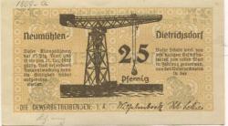 Neumühlen-Dietrichsdorf (heute: Kiel) - Gewerbetreibende - - 31.12.1922 - 25 Pfennig