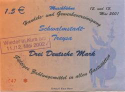 Schwalmstadt - Gaststätte und Cafe Markteck - 11./12.5.2002 - 1.50 Euro