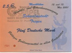 Schwalmstadt - Ravera, Carlo, Eis Venezia, Bahnhofstr. 24 - 12./13.5.2001 - 2.50 Euro 